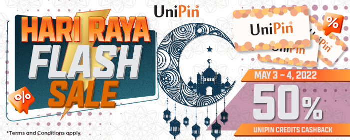 Raya FLASH SALE 2-50% Cashback of UniPin Credits! (MY)